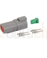 Deutsch DT Series 4 Way Receptacle Connector Kit with Green Band Contacts