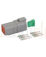 Deutsch DT Series 6 Way Receptacle Connector Kit with Green Band Contacts