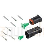 Deutsch DT4-1-CAT 4 Way DT Series CAT Spec Connector Kit with Green Band Contacts