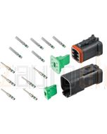 Deutsch DT6-1-CAT 6 Way DT Series CAT Spec Connector Kit with Green Band Contacts