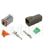 Deutsch DT Series 6 Way Connector Kit with F Crimp Contacts