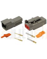 Deutsch DTM Series 2 Way Connector Kit with Gold Contacts