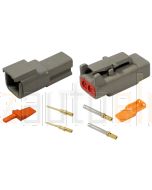 Deutsch DTM2/10 Series 2 way Connector with Gold Terminals (10 pack)