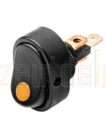 Hella 4476 Compact Off-On Rocker Switch - Amber Illuminated, 12V