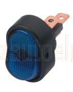 Hella Compact On-Off Rocker Switch - Blue Illuminated, 12V (4472)