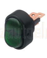 Hella Compact On-Off Rocker Switch - Green Illuminated, 12V (4473)