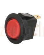 Hella Compact Off-On Rocker Switch - Red Illuminated, 12V (4446)