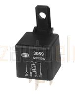 Hella 3059 Normally Open 4 Pin 12VDC 50A Relay with Diode Protection