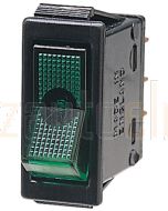 Hella Off-On Rocker Switch - Green Illuminated, 12V (4428)