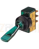 Hella Off-On Toggle Switch - Green Illuminated, 12V (4434)