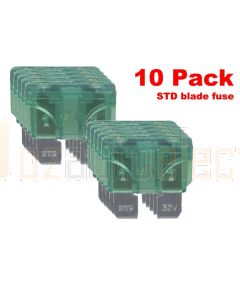 Ionnic BF30/10 ATC/ATO Blade Fuse 30A - Green (Pack of 10)