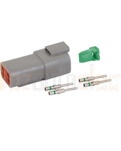 Deutsch DT Series 4 Way Receptacle Connector Kit with Green Band Contacts