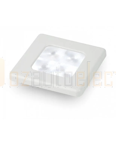 Hella 2XT980580551 White LED Square Courtesy Lamp -12V DC (White Plated Rim)