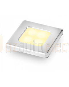 Hella 2XT980580771 Warm White LED Square Courtesy Lamp - 12V DC (Chrome Plated Rim)