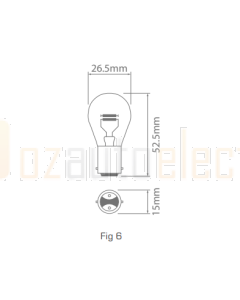 Ionnic 1098/10 Globe Halogen 12V 20/5W  BA15D