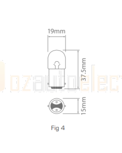 Ionnic 2626/10 Globe Halogen 24V 5W BA15D