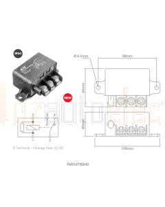 Ionnic P2512150HD 12V 130A Change Over Relay Power w Resistor Protection